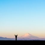 富士山と女性